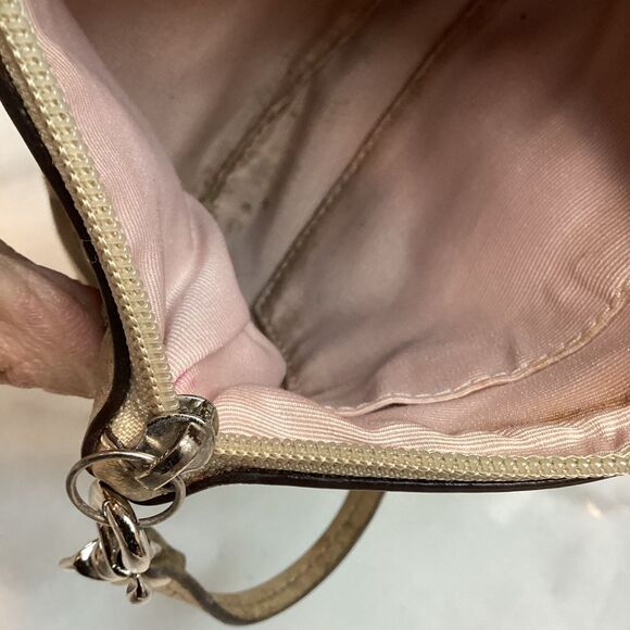 Coach Jacquard Signature Logo Pleated Clutch Wristlet - Picture 7 of 11